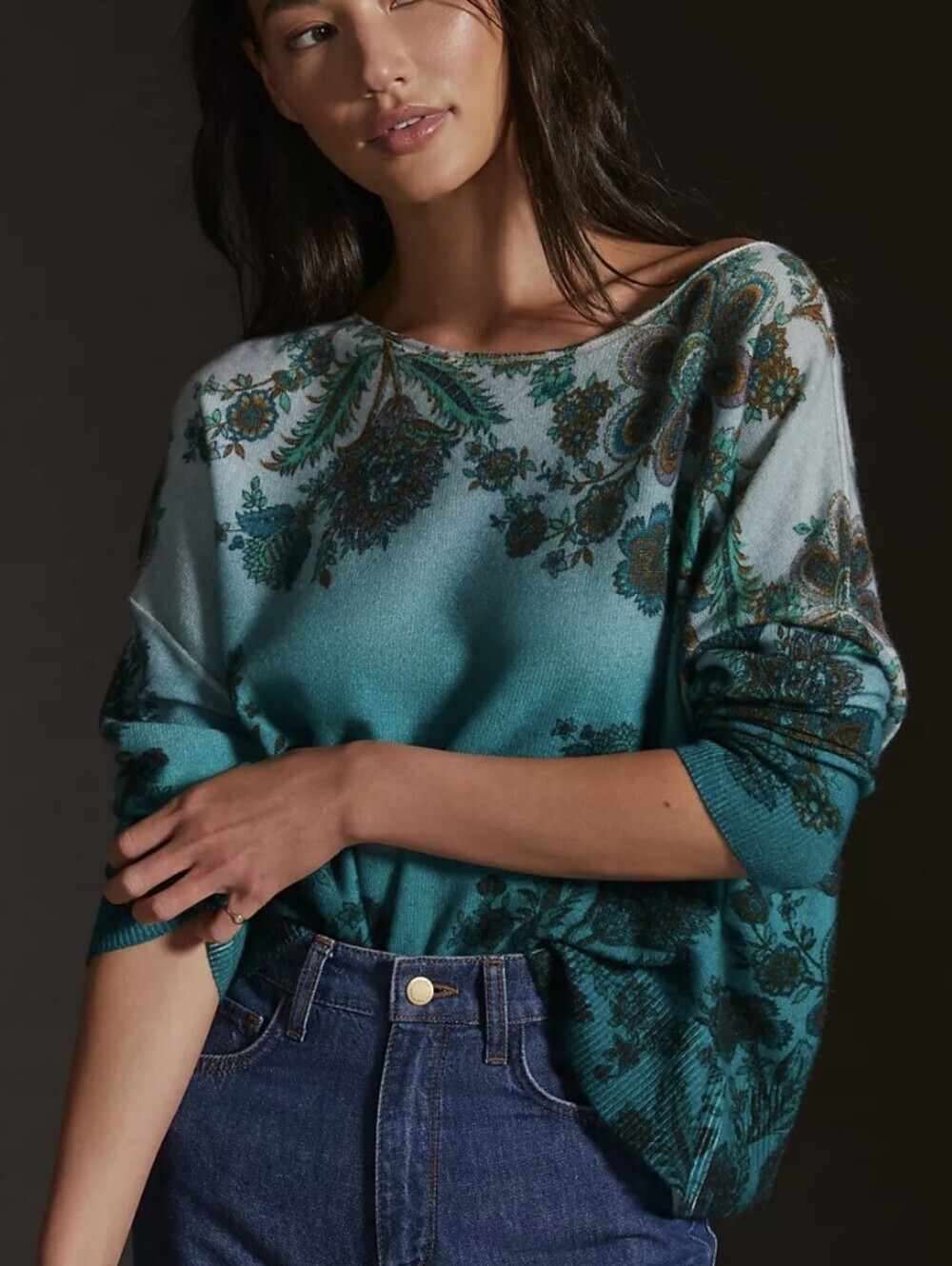 Anthropologie Pilcro Lani Cashmere Boatneck Sweater Size XS